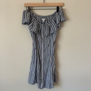 American Eagle Striped Off The Shoulder Dress